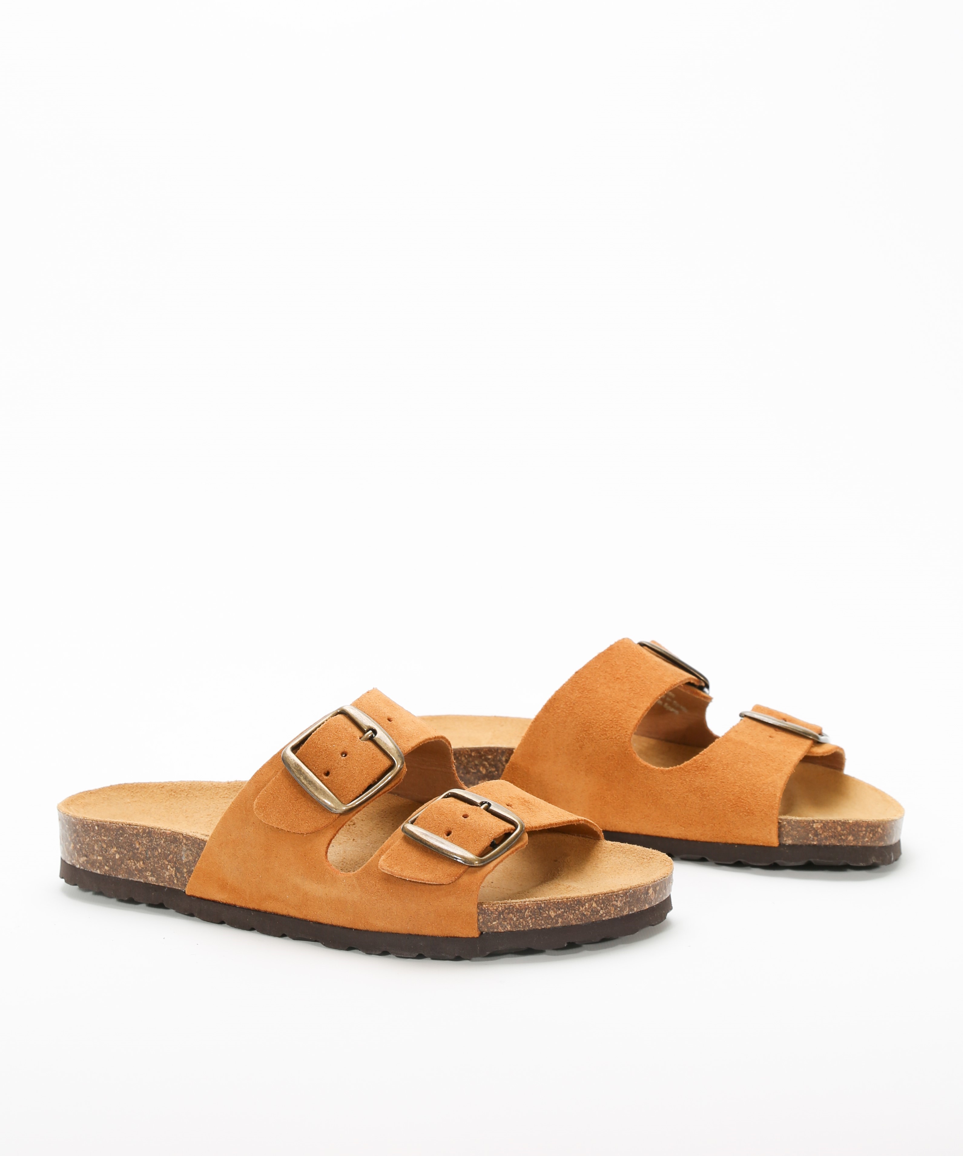Sandalias de piel planas con hebillas  image number null